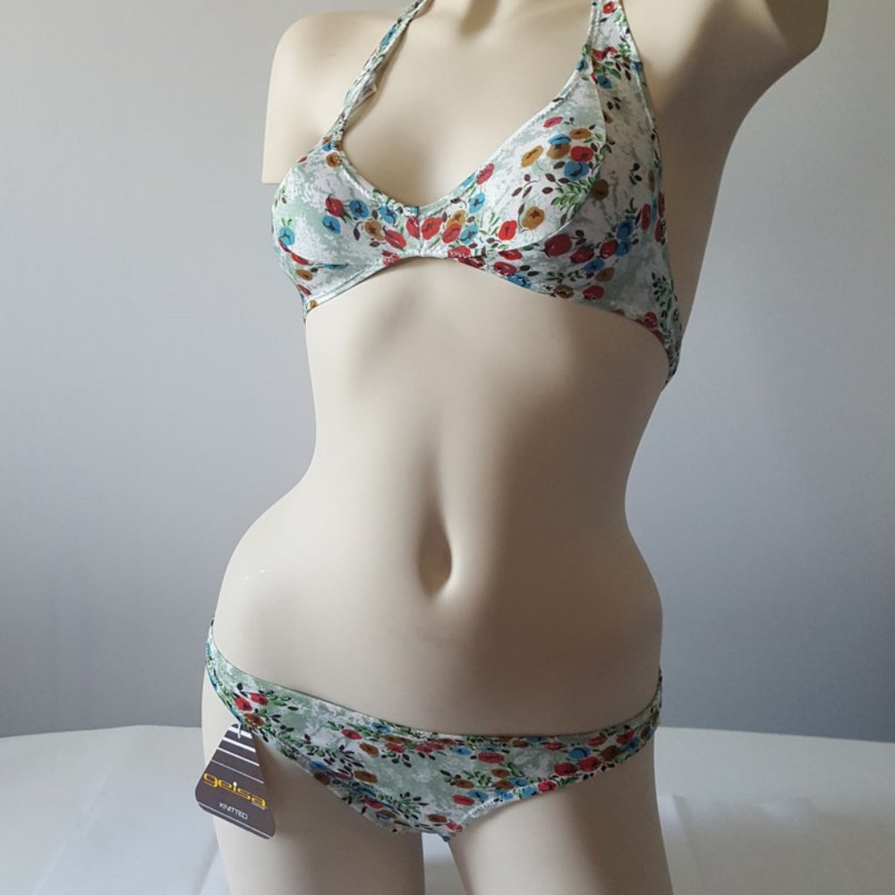 Geisa Youth Teenage or Size 1 Bikini Swim Wear 2 pieces Floral made in Spain